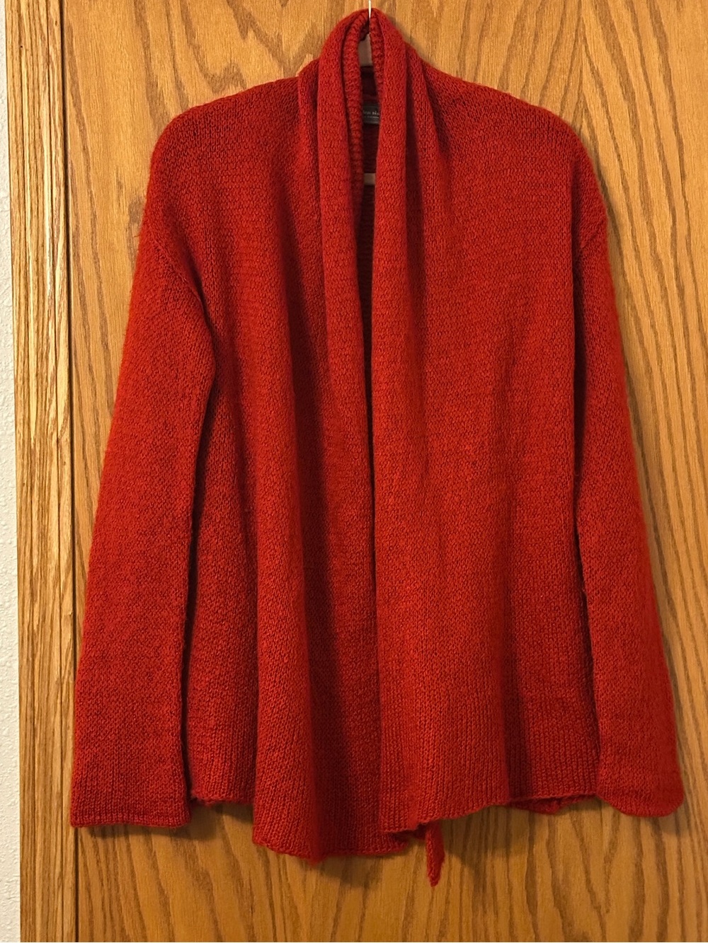 Wooden Ships Red Open-Front Women's Wool Blend Sweater Cardigan - Size S/M